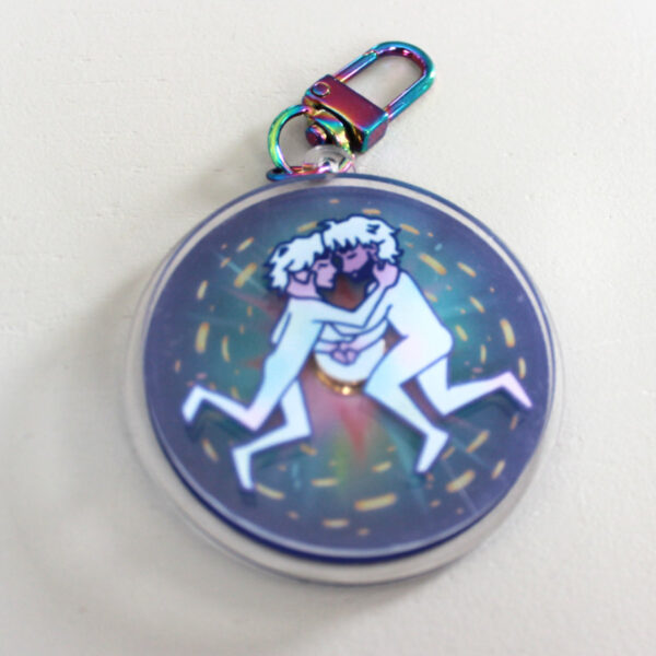 Cosmic spinning keychain