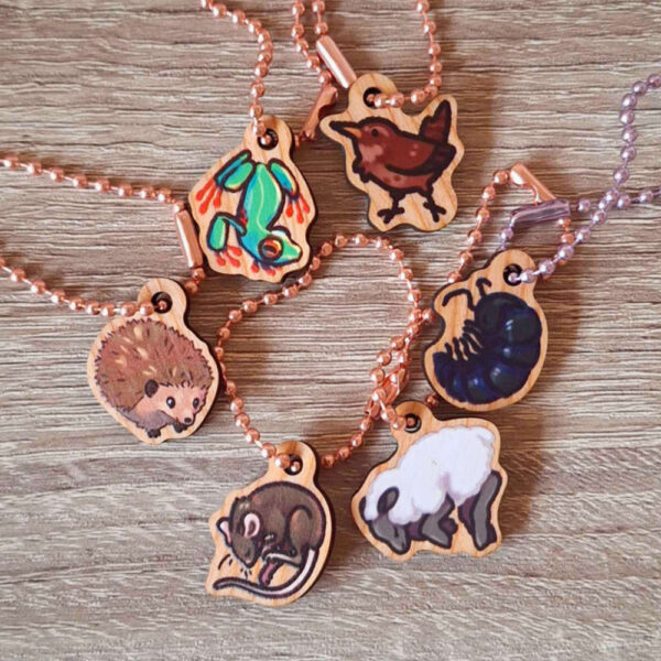 Wooden phone charm critters